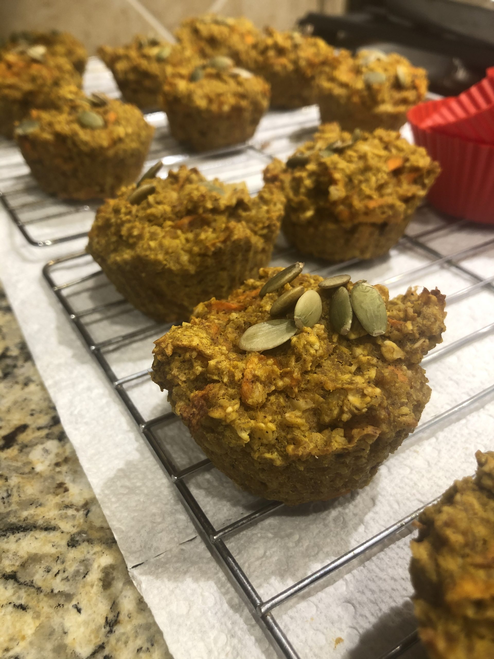 Healthy Pumpkin-Carrot muffins